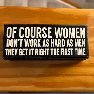 Small Wooden Sign, women, girls, feminist, NWOT